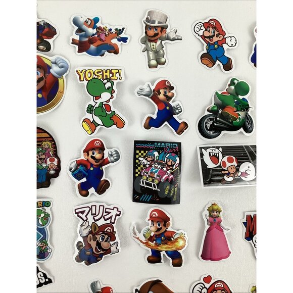 Super Mario Bros. Stickers 50 Lot Birthday Party Favors Medium Size Assorted - Picture 8 of 11